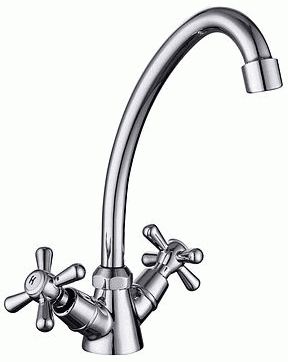 Смеситель для кухни Lemark LM6040C поворотный излив, двухзахватный, хром