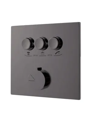 Смеситель для душа Vincea 200х180 встраиваемый,термостат.,трехфункционал.,вороненая сталь VSCV-431GM