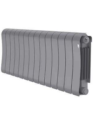 Радиатор биметаллический 14 секций ROYAL THERMO ВШГ:370х1120х90, 1610Вт Silver Satin, НС-1683526
