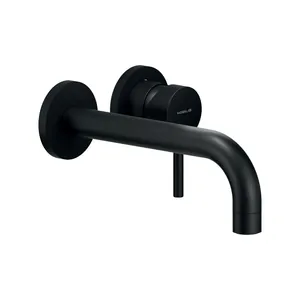 Смеситель NOBILI для раковины, встраиваемый, внешняя часть, излив 200мм, черный мат LV00199/1BM