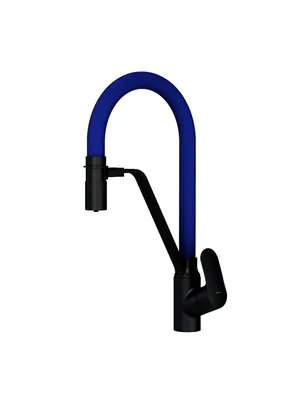 Смеситель AM.PM для кухни F8007827 с гибким изливом и каналом для питьевой воды, синий+черный
