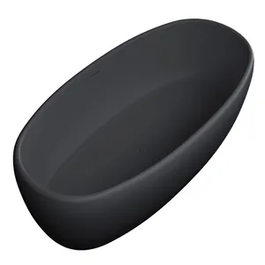 Ванна отдельностоящая Salini Luce S-stone 100121MF  1700х850х580 иск.камень, цвет: черный матовый