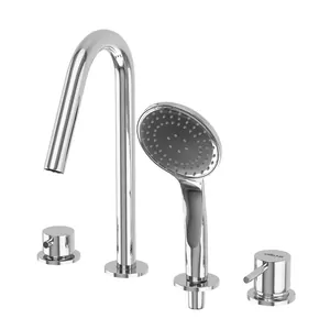 Смеситель Cezares -BVDM4-L-01 на борт ванны, с выдвижным душем, 163 мм, однозахватный, хром