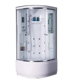 Душевая кабина BAND HOURS LIFE 90x90x225 прозр. стекло/профиль хром, высокий полукруглый поддон