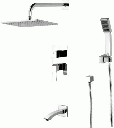 Душевая система Lemark LM4522C встраиваемая, ванна/душ, верхний/ручной душ, хром