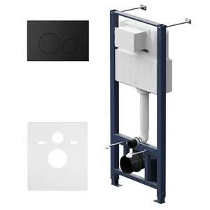 Инсталляция AM.PM для подвесного унитаза I012704.9038 пневматическая клавиша L, черный мат