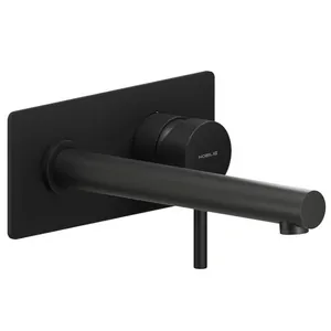 Смеситель NOBILI для раковины, встраиваемый, внешняя часть, излив 200мм, черный мат LV00498/1BM