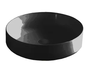 Раковина накладная ArtCeram 480х480х125 круглая, без перелива, черная матовая COL002 17 34