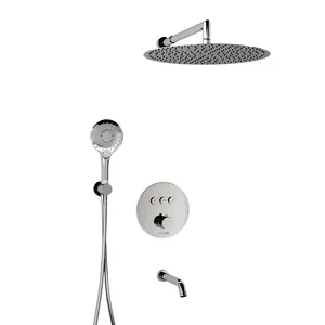 Душевая система WasserKRAFT A175817 Thermo встраиваемый термостат, излив, верхний/ручной душ, хром