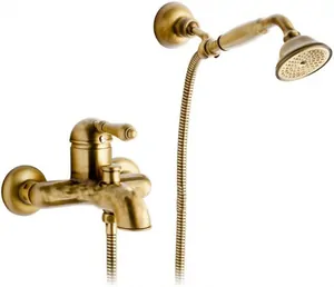 Смеситель для ванны Nicolazzi 3401BZ75 с душевым гарнитуром, ручка El Capitan, бронза