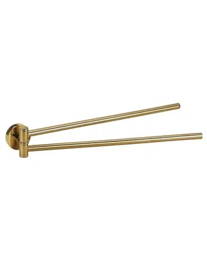 Полотенцедержатель Bemeta двойной, поворотный, золото глянцевое 161204190