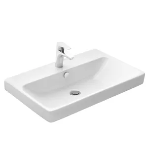 Раковина AQUATON 70 1WH501628 705x450x170 накладная, перелив, отв. под смеситель, белый