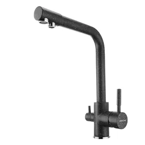 Смеситель AQUATON 1AX004FCXX210 для мойки, с краном для питьевой воды, графит