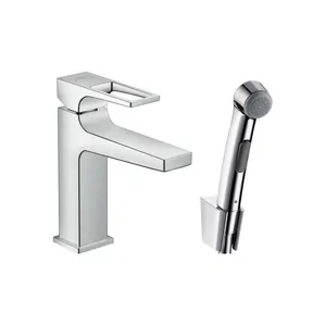Смеситель для раковины Hansgrohe 74522000 с гигиеническим душем, ручка-петля, хром