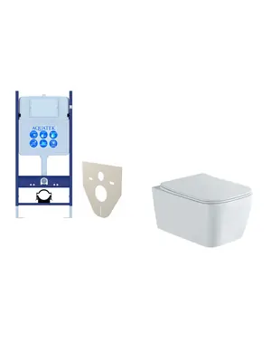 Комплект инсталляции Aquatek ECO Standart с подвесным унитазом и сиденьем INS-0000014+AQ1148N-00