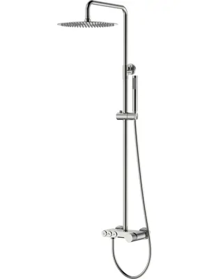 Душевая система Boheme 128-NB.2 настенная, с изливом, верхний/ручной душ, никель браш