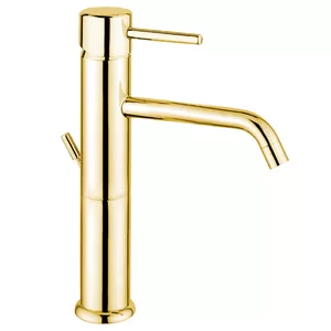 Смеситель для раковины Giulini Hi однозахватный, высокий излив 185мм, золото F6539/SCO