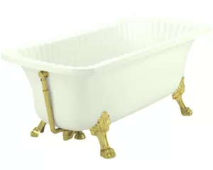 Ванна MIGLIORE 174x83 на лапах "LEONE" STANDART отдельностоящая, белая/золото 26924