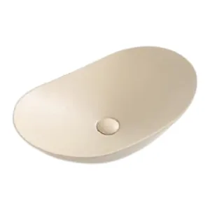 Раковина накладная BelBagno 605х370х150 овальная, без отв. под смеситель, бежевый мат. BB1404-H316
