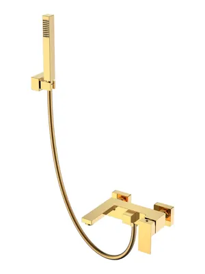 Смеситель Boheme 473-G для ванны/душа, настенный, однозахватный, с ручным душем, золото