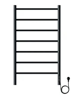 Полотенцесушитель электрический toHit 7 (500х900мм) 115Вт, нерж.сталь, кноп.панель, черный