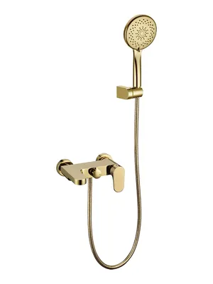 Смеситель Boheme 453-G для ванны/душа, настенный, однозахватный, с ручным душем, золото