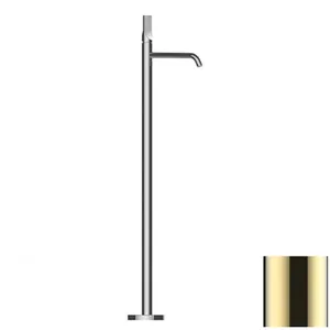 Смеситель для раковины Bossini Z00584021 напольный, однозахватный, высокий фикс. излив, золото