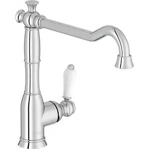 Смеситель Jacob Delafon для кухни E24367-CP однозахватный, поворотный излив, хром/белый