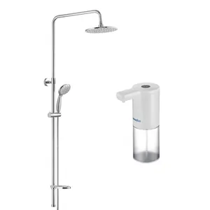 Душевой гарнитур Swedbe 5072 верхний душ 220мм, ручной душ, верхнее подключение + Сенсорный дозатор для мыла 0102