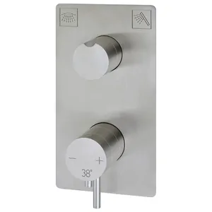 Смеситель для ванны/душа CISAL встраиваемый, термостат, на 2 потреб., нерж.сталь XI008104D1