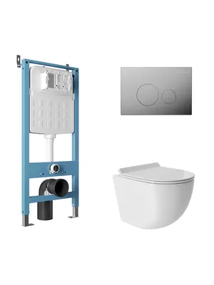 Инсталляция Aqueduto TECNICA N+ унитаз с сиденьем + клавиша смыва CIRCULO N AQDS169Т