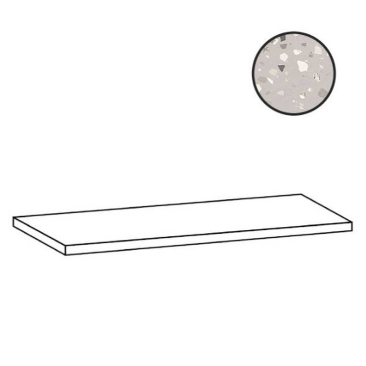 Sant Agostino Deconcrete CSAGSDMP12 Ang Gradone De Medium Sx Pearl 33x120 матовая