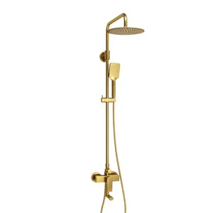 Душевая система WasserKRAFT A155.259.201.BG для ванны/душа, настенная, золото матовое