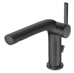 Смеситель для раковины Keuco 126 мм,однозахватный,с д/кл.,хром черный шлиф. 51504130002