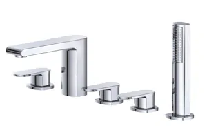 Смеситель на борт ванны BelBagno TER-VI5-CRM с душевым гарнитуром, хром