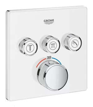 Смеситель Grohe 29157LS0 термостат, 3 выхода, внешняя часть, белая луна