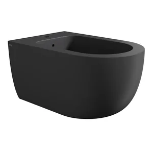 Биде подвесное Alice 550х350х420 Aliglaze+, отверстие под смеситель черный мат. 32250108+FIX10