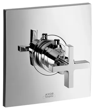 Смеситель Axor 39716000 Highflow термостатический, крестовая рукоятка, внешняя часть, хром