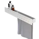 Полка FLOW Double 700х92х90 настенная, полотенцедержатель справа, белый Fl--d70п-б