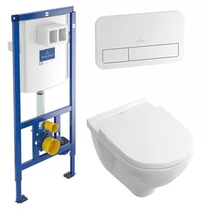 Инсталляция Villeroy&Boch 5660D301 +унитаз без ободка +сидение SoftClosing +клавиша