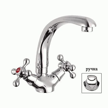 Смеситель Ledeme Н26 для кухни, двухзахватный, поворотный излив, хром L4426