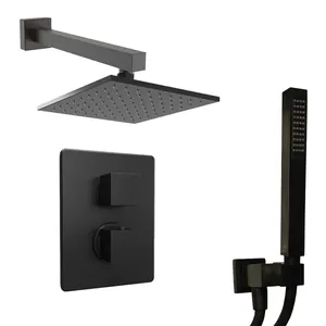 Душевая система Paini для душа, термостат, верхний/ручной душ, черн. браш. 21PZSET26911THSH
