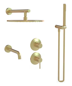 Душевая система Paini для ванны/душа,однозах., ручной/верх. душ,золото браш. 78PJSET36911SHBATH