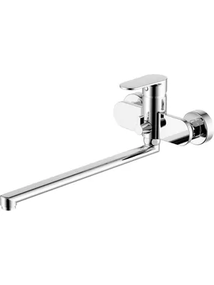 Смеситель для ванны/душа Aquatek AQ1842CR настенный, однозахватный, излив 350мм, цвет: хром