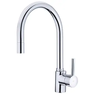 Смеситель для кухни TEKA ARK 998 CHROME однозахватный,высокий,поворотный излив,душ,хром 239981200