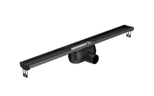 Душевой лоток без фланца ACO С L=1185мм h=69мм, с сифоном, решетка массив черная