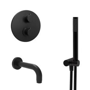 Душевая система Paini для ванны/душа,с термостатом,верхн. душ,черн. браш 78PZSET26911THBATHHEAD