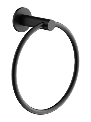 Полотенцедержатель SANCOS 188мм, кольцо, настенный, латунь,черный матовый SC9029MB