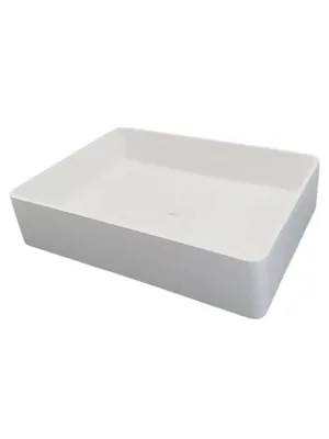 Раковина накладная ABBER (550х375х140) искусственный камень, белый матовый AS2634