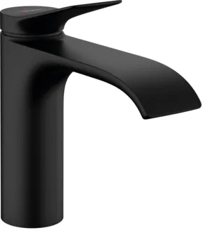 Смеситель Hansgrohe 75020670 для раковины, однорычажный, 110, сливной гарнитур, мат.черный